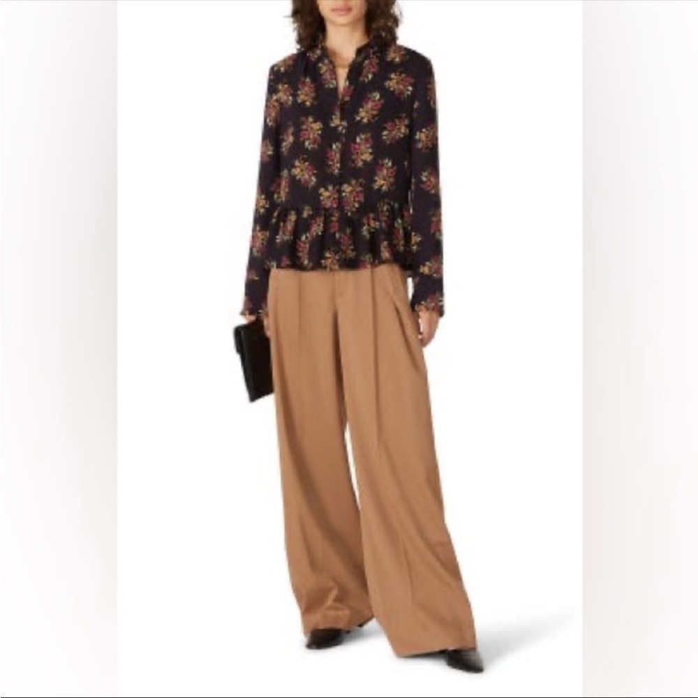 Thakoon Collective Long Sleeve Floral Blouse Top